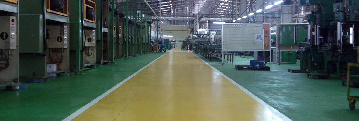 Multipurpose epoxy coating Epokrete is used for floor and hachure in factories